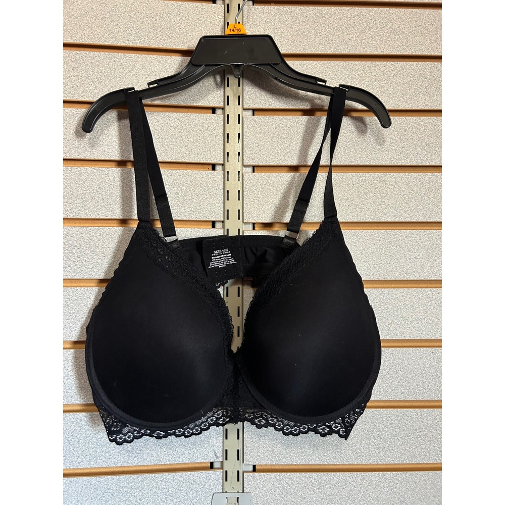 Black Full Coverage Lace Trim Underwire‎ Bra 42C 2PKBRA3378 Molded Cup